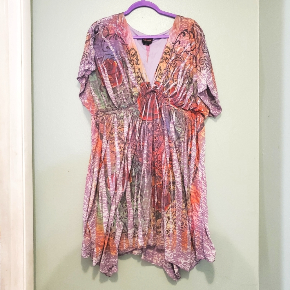 Torrid plus size colorful empire waist tunic dress